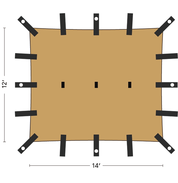 HEAVY DUTY TARP SHELTER 14' x 12'_Tarp Shelters_Tents
