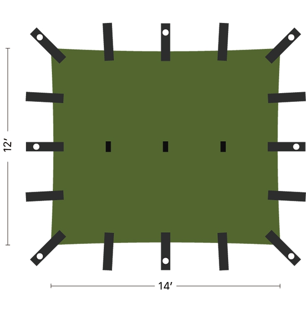 HEAVY DUTY TARP SHELTER 14' x 12'_Tarp Shelters_Tents